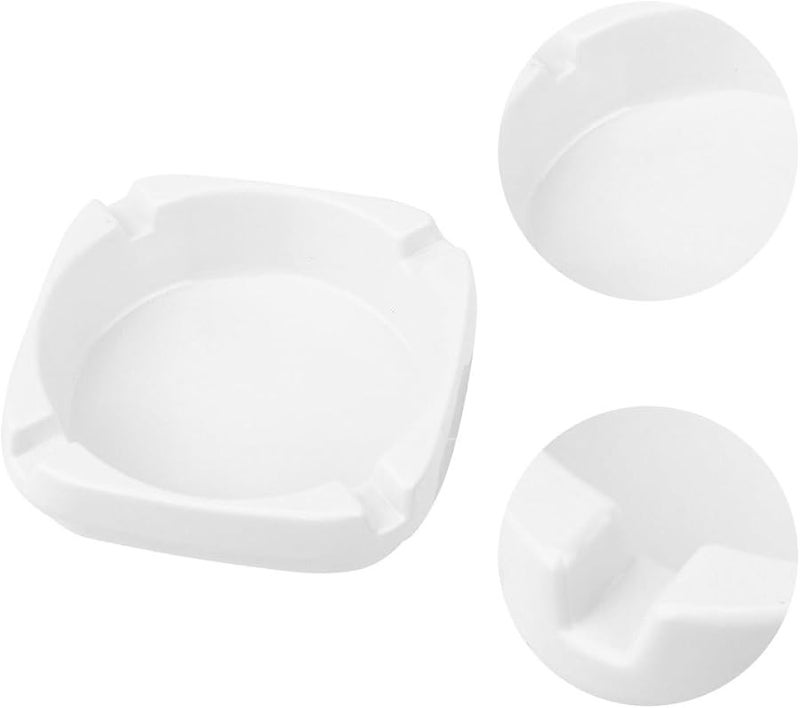 White Square Imitation Porcelain Ashtray For Home Patio Outdoor Smoking Use - Image 5